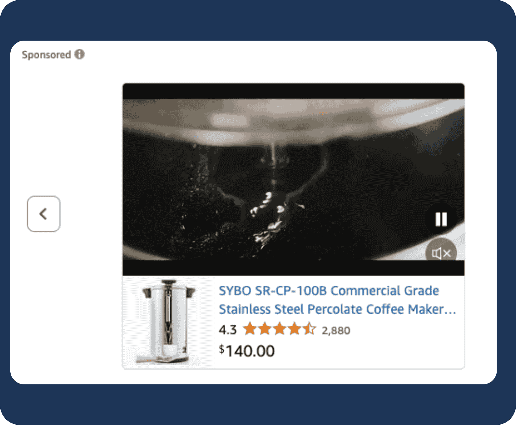 Amazon Sponsored Brands Video Ad showcasing a single product with auto-play video to engage shoppers and drive conversions.