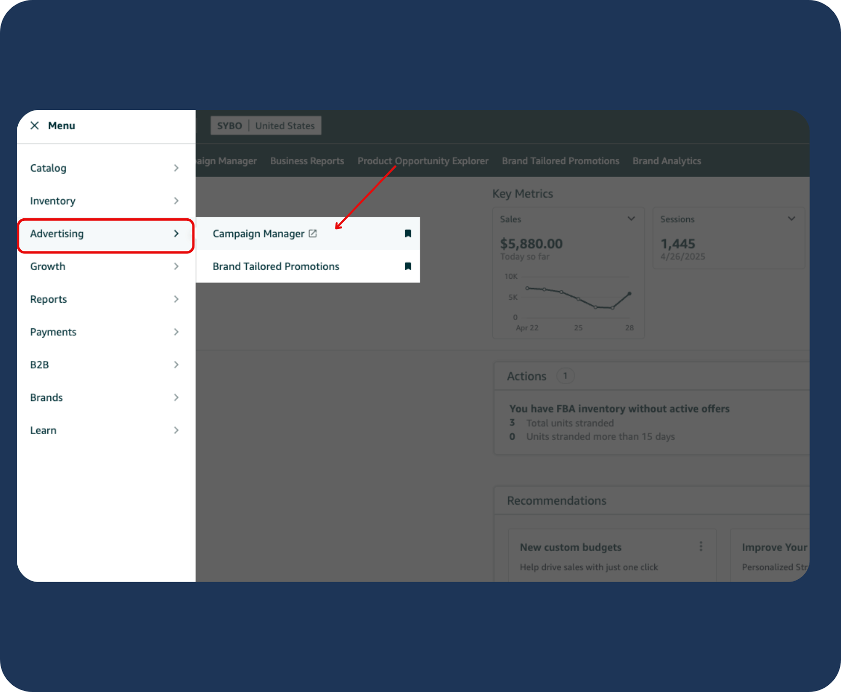 Step-by-step guide to creating an Amazon Sponsored Brands campaign in Seller Central, including budget, targeting, and brand selection.